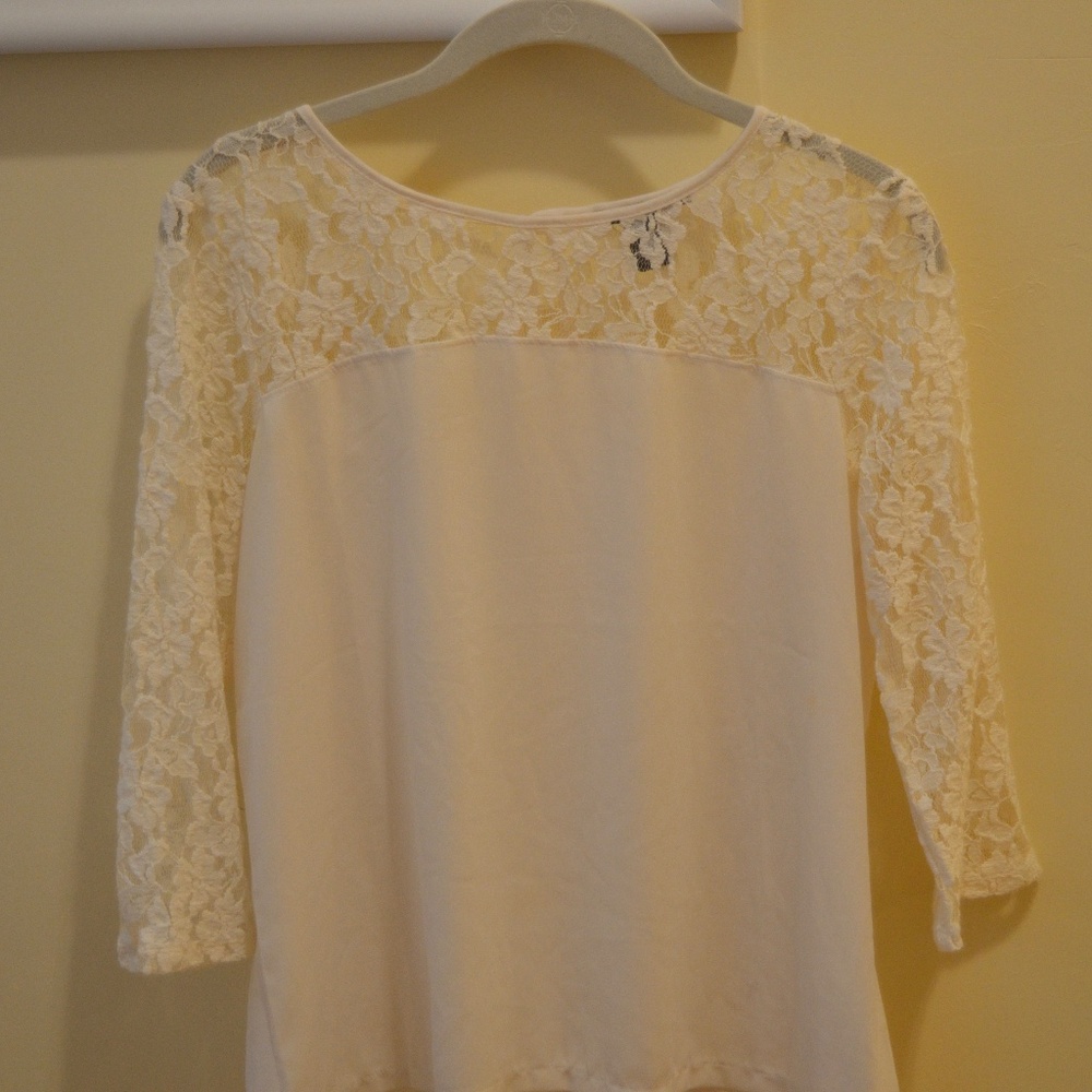 White lace shirt